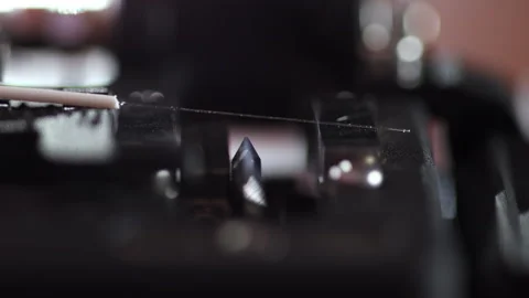 Macro shot of fiber core being inserted and precisely cleaved Stockbeeldmateriaal 312358549
