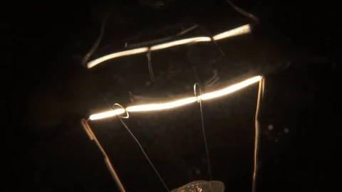 Macro shot of filament flickering. Stock Footage 72607651