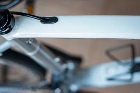 A macro shot focusing on the internal cable routing port Stock Photos
