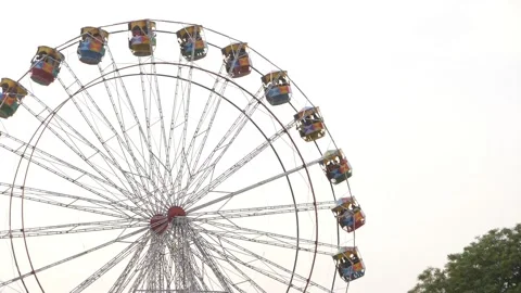 Macro shot of giant rotating wheel in Indian city Stock Footage 150738387