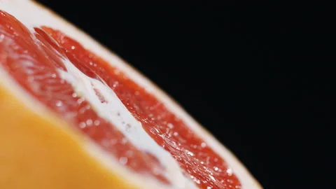 Macro shot grapefruit pulp fresh slice grapefruit. Stock Footage 101676833