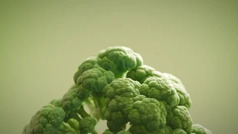 Macro shot of the green florets of a broccoli crown Stock Footage 315046904