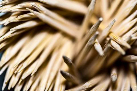 Macro shot of group of toothpicks Stock Photos
