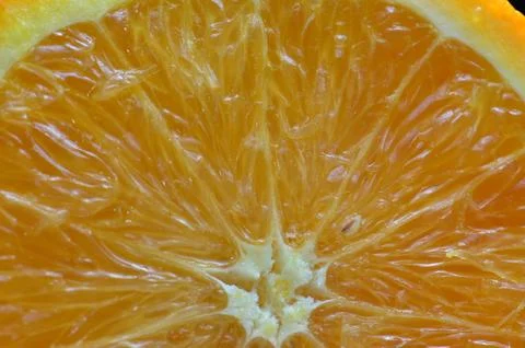 A macro shot for half an orange. Foto stock