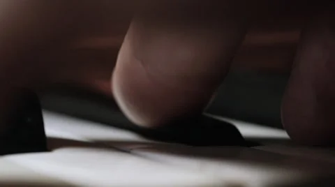 Macro shot of hands / fingers playing the piano Stock Footage 65381043