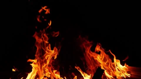 Macro shot of high fire flames, High fire flames close view Stock Footage 150715455