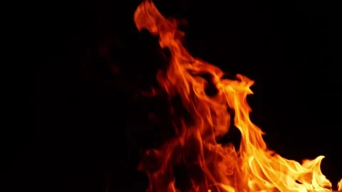 Macro shot of high fire flames, High fire flames close view Stock Footage 150715476