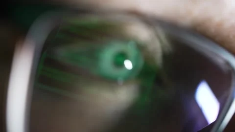 Macro shot of a human eye, showcasing the detailed iris patterns in a striking Stock Footage 264025366