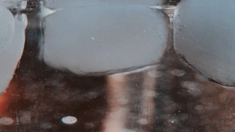 Macro Shot Of Ice Cubes Spinning In A Glass Stock-Footage 93427672