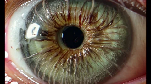 Macro Shot Of Infected Human Eye Parasite, Extreme Close-Up Of Eye Video Stock Footage 278525538