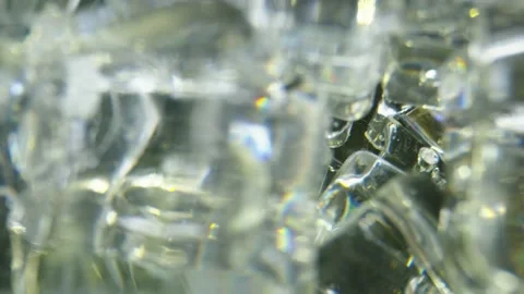 Macro shot of the inside of a glass with ice Stock Footage 131753334