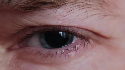 Macro shot of junkie man's eye with dilated pupil. Stock-Footage 274894191