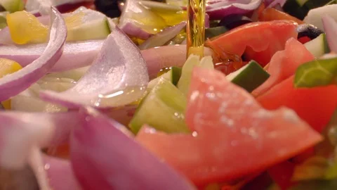 Macro shot of making greek salad Vidéo 112286341