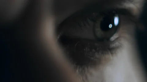 Macro shot of a man's eye being depressed and tired. Drinking strong alcohol 스톡 동영상 105930917