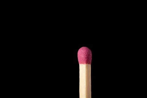 Macro shot of match on black background Stock Photos