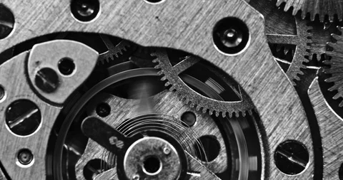 Macro shot of mechanical watch movement Stock Footage 97174994