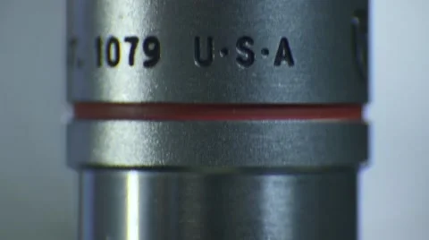 Macro Shot of Microscope and Slide Stock Footage 47298439