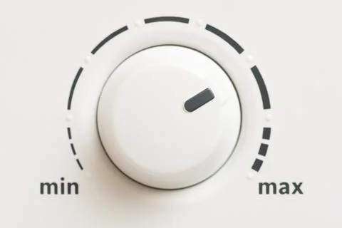 Macro Shot of a Minimum Maximum Level Control Knob Stock Photos