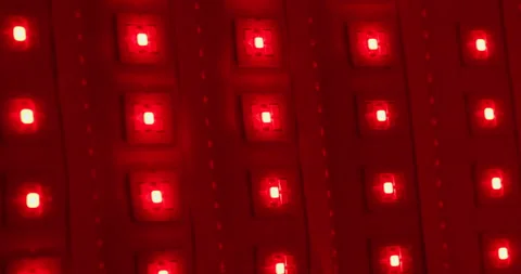Macro shot of multicolored RGB diode blinking lights. LED colored dots led light Stock Footage 248425091