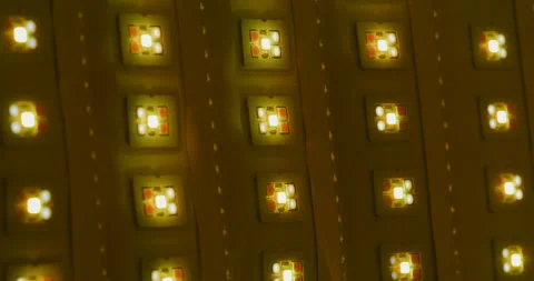 Macro shot of multicolored RGB diode blinking lights. LED colored dots led light Stock Footage 248610131