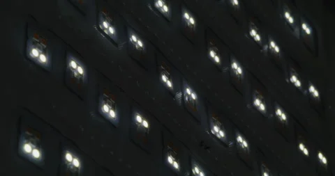 Macro shot of multicolored RGB diode blinking lights. LED colored dots led light Stock Footage 249772684