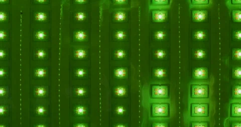 Macro shot of multicolored RGB diode blinking lights. LED colored dots led light Stock Footage 250846278