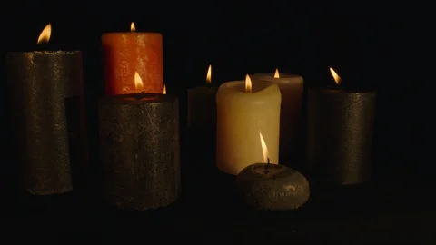 Macro shot of multiple candles Stock Footage 112224207
