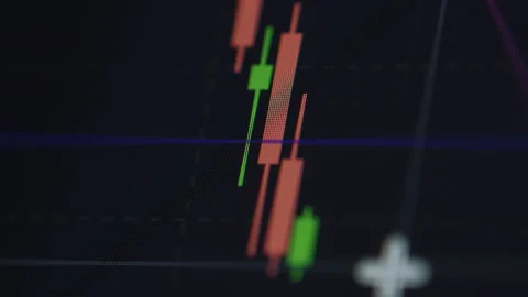 Macro Shot of Negative Stock Chart on Dark Screen Vídeos de archivo 340358687