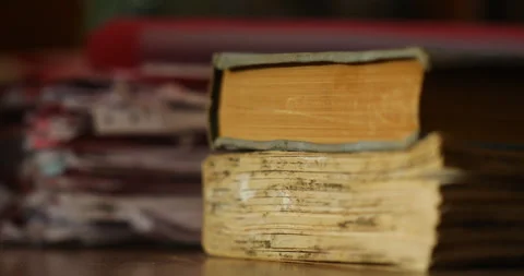 Macro shot of a Old Book Stock Footage 279130942