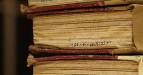 Macro shot of a Old Book Stock Footage 288633449