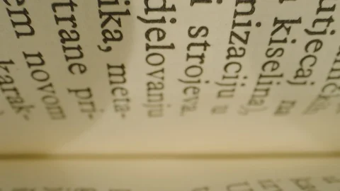 Macro shot of an old printed book Video stock 112225501
