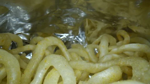 Macro shot onion rings in a package Stock Footage 158399393