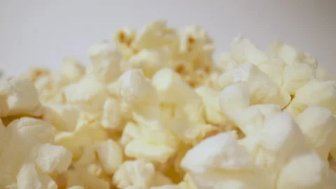 A macro shot over a pile of popcorn. Stock Footage 130835208