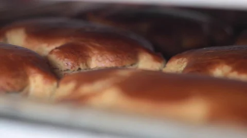 Macro shot of piglets bread with piloncillo / traditional Mexican sweet bread Stock Footage 130093357