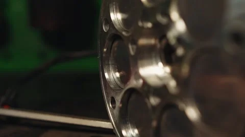 Macro shot of piston stroke in a car air conditioning compressor motor Stock Footage 285642884