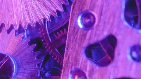 Macro Shot Of Pocket Watch With Moving Cogs, close up Stock Footage 146469133