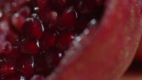 Macro Shot of Pomegranate rotating 库存影片 142197792