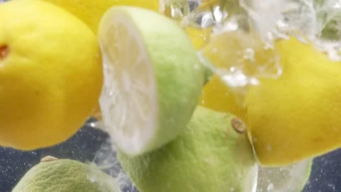 Macro Shot Preparation of Fresh Lemonade Stock Footage 246632310
