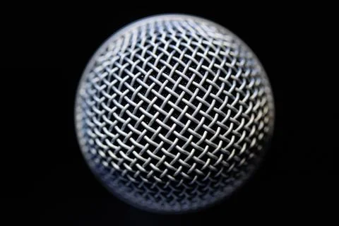 Macro Shot of a Professional Dynamic Microphone Stock Photos