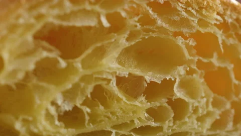 Macro shot of puff pastry bakery product 스톡 동영상 168174740