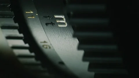 Macro Shot Pulling Focus Ring On A Lens Stock Footage 107356908
