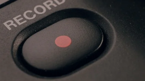 Macro shot of a record button of an audio player. Stock Footage 118597198