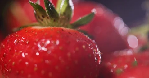 Macro shot of Ripe Strawberry. Stock Footage 116976426