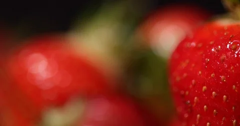 Macro shot of Ripe Strawberry. Stock Footage 116977063