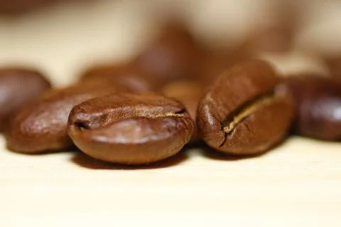 Macro shot of roasted coffee beans Stock Photos