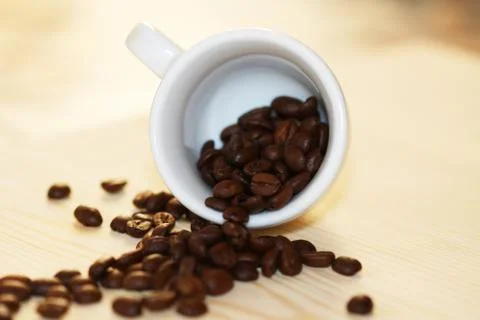 Macro shot of roasted coffee beans Stock Photos