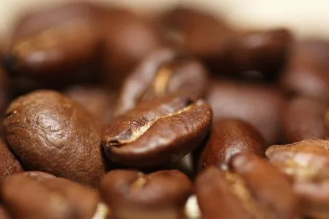 Macro shot of roasted coffee beans Stock Photos