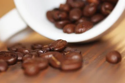 Macro shot of roasted coffee beans Stock Photos