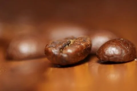 Macro shot of roasted coffee beans Stock Photos