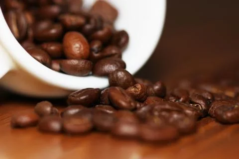 Macro shot of roasted coffee beans Stock Photos